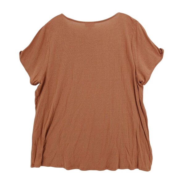 NWT J JILL Love Linen Blend Tee Cinnamon Brown Sleeve Cutout Size XL - Picture 2 of 6